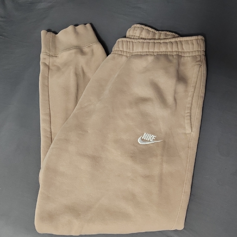 Nike Tan Joggers Soft Cotton Blend Tapered Fit